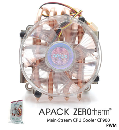 Кулер ZEROtherm CF900MK.II for Socket775 (18-30dB, PWM, 4-pin, 130W, Al+Cu+Heatpipe)