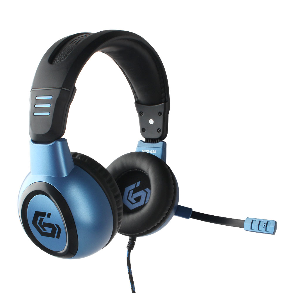 

Проводная гарнитура Gembird MHS-G55, 2xJack 3.5mm, черный/синий, MHS-G55