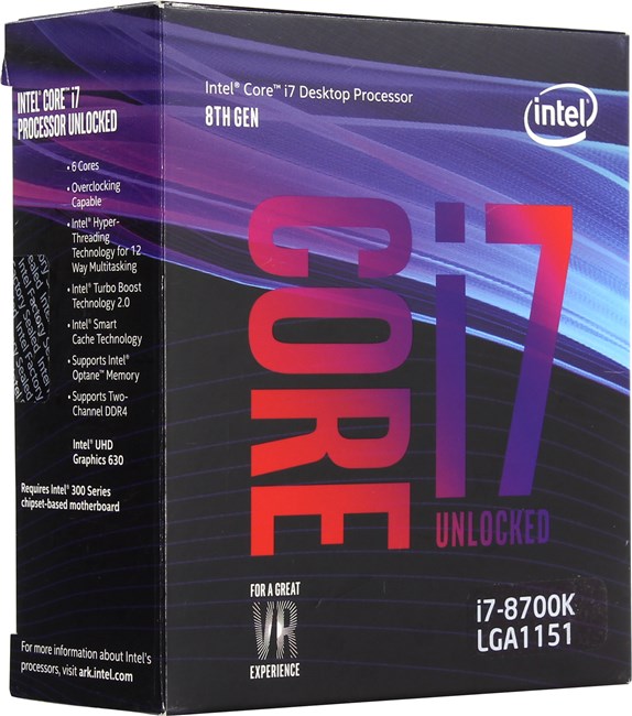 Процессор Intel Core i7-8700K BOX (без кулера)