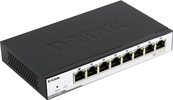 

Коммутатор D-link DGS-1100-08PD, управляемый, кол-во портов: 8x1 Гбит/с (DGS-1100-08PD/B1B) Без БП, DGS-1100-08PD