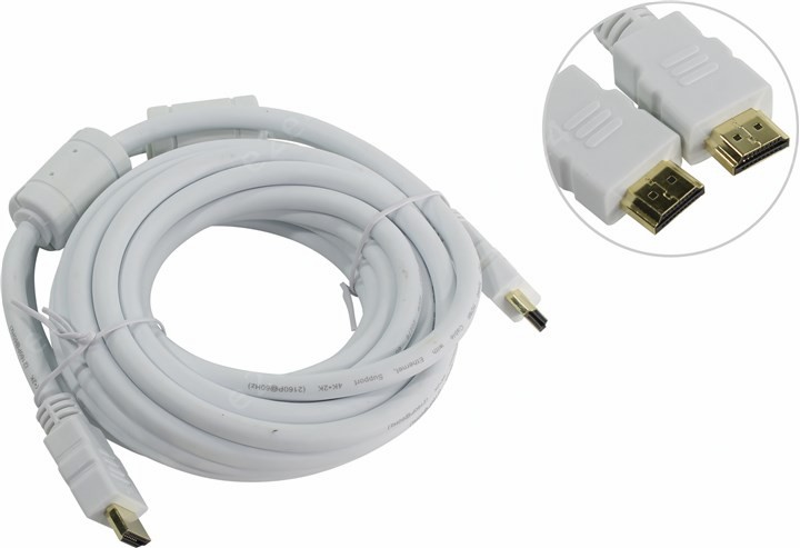 

Кабель HDMI(19M)-HDMI(19M) v2.0 4K, ферритовый фильтр, 5 м, белый Aopen/Qust (ACG711DW-5M)