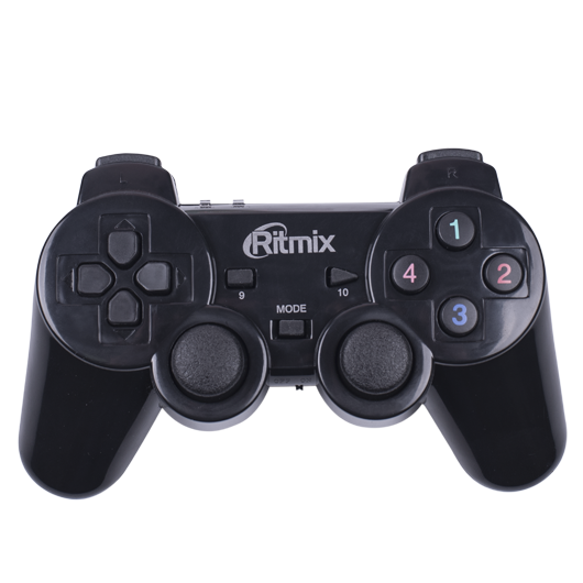 

Геймпад RITMIX GP-020WPS беспроводной, для ПК/PS3,2 вибромотора, 17 кнопок, черный, GP-020WPS