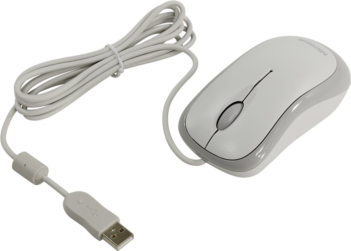 Мышь проводная Microsoft Basic Optical Mouse White USB, 1000dpi, оптическая светодиодная, USB, белый