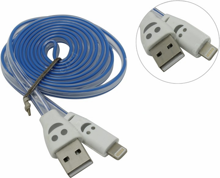 

Кабель Lightning 8-pin(m)-USB 2.0(Am), плоский, 900мА, 1.2м, прозрачный Smartbuy (iK-512s), 0