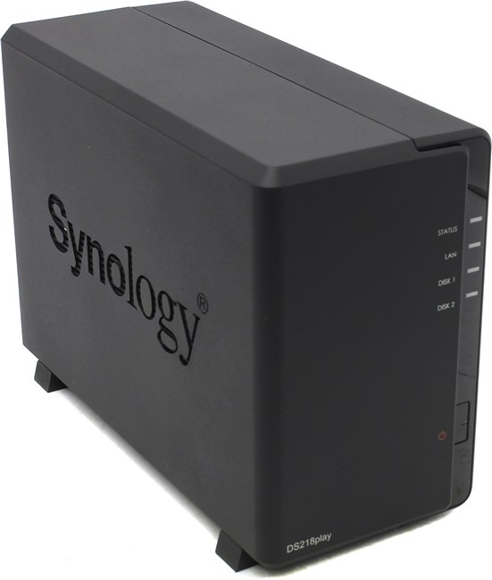 

Сетевой накопитель (NAS) Synology DS218play , слоты 2x2.5"/3.5" SATA 6Gb/s, 1x1 Гбит/с, 2xUSB 3.0, Realtek/4x1.4GHz, DDR4 1Gb, RAID 0/1 (DS218play), Черный, DS218play