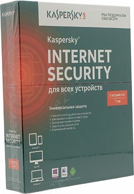 Антивирус Kaspersky Internet Security, базовая лицензия, Russian, лицензий 1, на 2 устройства, на 12 месяцев, BOX (KL1941RBBFS/KL1939RBBFS)