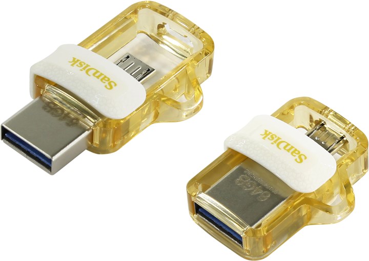 

Флешка 64Gb USB 3.1/microUSB Sandisk Ultra Android Dual Drive OTG, белый/золотистый (SDDD3-064G-G46GW), Ultra Android Dual Drive OTG