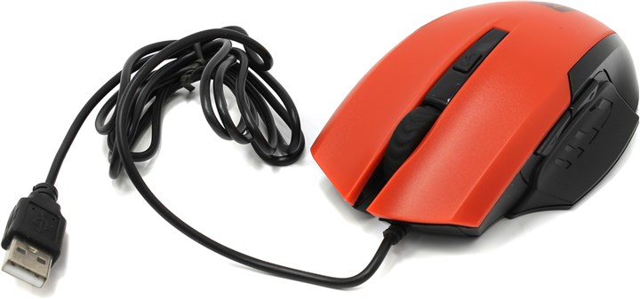 Мышь проводная Jet.A OM-U54, 2400dpi, оптическая светодиодная, USB, красный