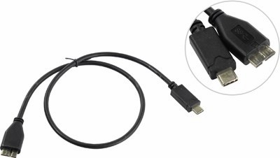 

Кабель USB 3.0 Type-C-micro(B), 5bites, 0.5m, черный (TC303-05)