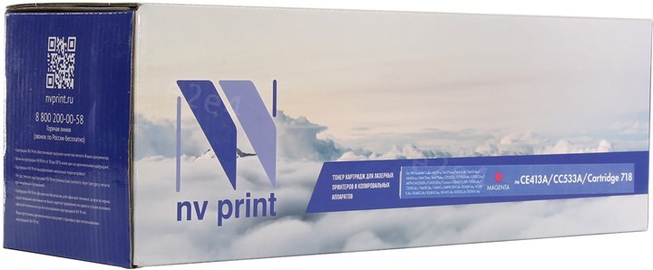 

Картридж лазерный NV Print NV-CE413A/CC533A/718M (305A/304A/718/CE413A/CC533A/2660B002), пурпурный, 2800 страниц, совместимый, для LJ Color M351a/M375nw/M451dn/M451dw/M451nw/M475dn/M475dw/CP2025/CP2025dn/CP2025n/MFP-CM2320fx/CM2320n/i-SENSYS LBP-7200Cdn/7