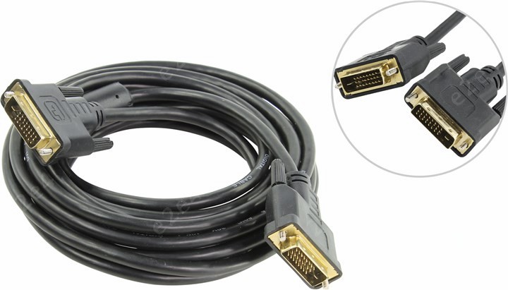 

Кабель DVI-D(25M)-DVI-D(25M) Dual Link, экранированный, ферритовый фильтр, кабель, 5м, черный TV-COM (CG441D-5M)