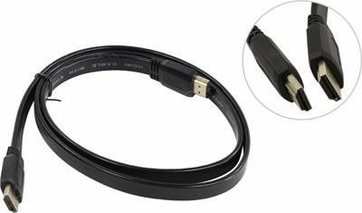 

Кабель HDMI-HDMI v1.4 плоский TV-COM, 1m (CG200F-1M), Черный