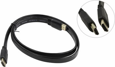 Кабель HDMI-HDMI v1.4 плоский TV-COM, 1m (CG200F-1M)