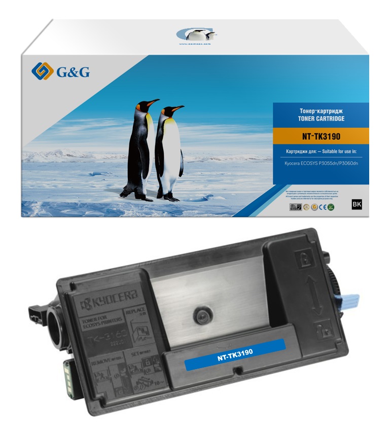 

Картридж лазерный G&G GG-TK3190/NT-TK3190 (TK-3190/1T02T60NL0), черный, 25500 страниц, совместимый для Kyocera ECOSYS P3055DN/P3060DN