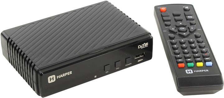 Приставка для цифрового ТВ HARPER HDT2-1513, DVB-T2/DVB-T, HDMI, RCA