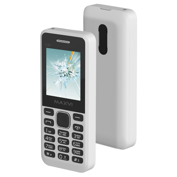 

Мобильный телефон Maxvi C20 1.77", 160x128 TN, 2-Sim, 600mAh, белый, без зарядного устройства, C20