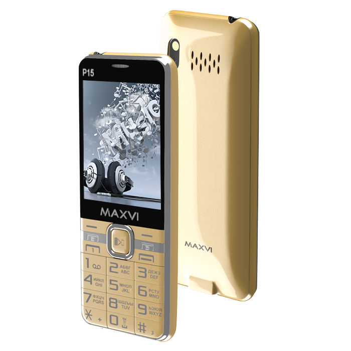 

Мобильный телефон Maxvi P15 2.8", 320x240 TN, 32Mb Cam, 3-Sim, 2500mAh, золотистый, P15