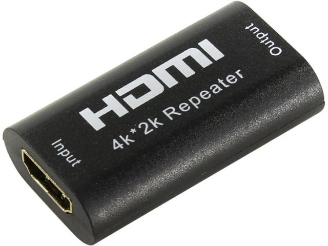 

Повторитель-усилитель HDMI VCOM, 1xHDMI(19F)-1xHDMI(19F), 1920x1080, до 40м (DD478), Черный