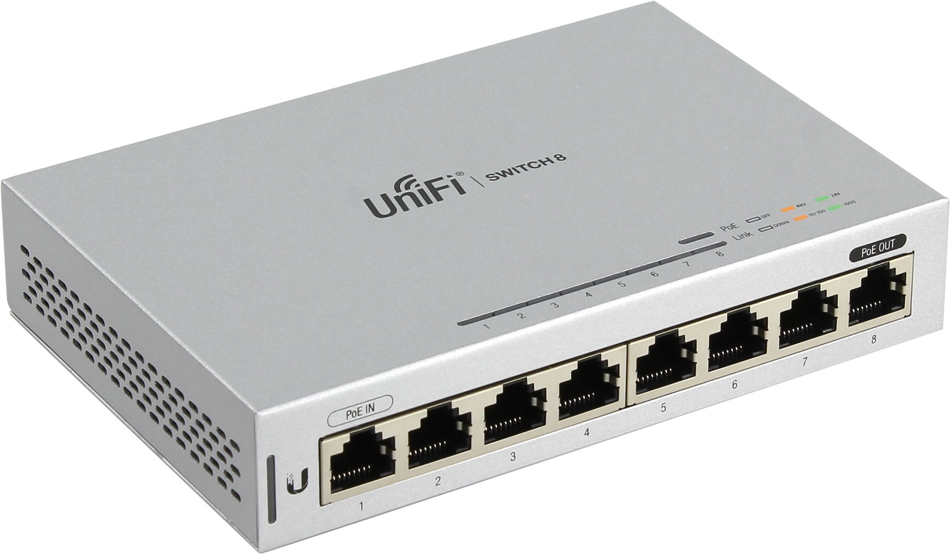 

Коммутатор Ubiquiti UniFi Switch US-8, управляемый, кол-во портов: 8x1 Гбит/с, PoE: 1шт.x12W (макс. 12W) (US-8-EU), UniFi Switch US-8