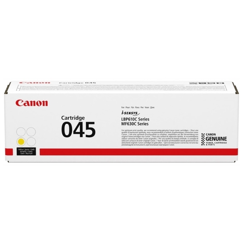 

Картридж лазерный Canon 045Y/1239C002, желтый, 1300 страниц, оригинальный для Canon i-SENSYS LBP610C/MF630C, 045Y
