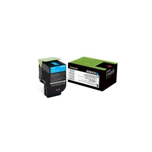 

Картридж лазерный Lexmark 808HCE/80C8HCE, голубой, 3000 страниц, оригинальный для Lexmark CX410/CX510, 808HCE