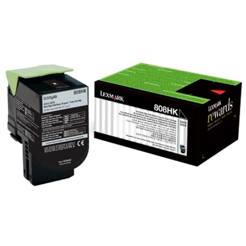 

Картридж лазерный Lexmark 808HK/80C8HK0, черный, 4000 страниц, оригинальный для Lexmark CX410/CX510, 808HK