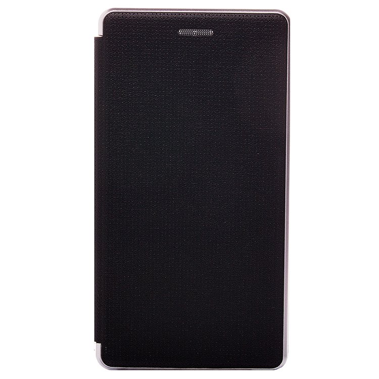 Чехол-книжка Top-Fashion для смартфона Xiaomi Redmi 4B, пластик, эко-кожа, черный/серебристый (80491)