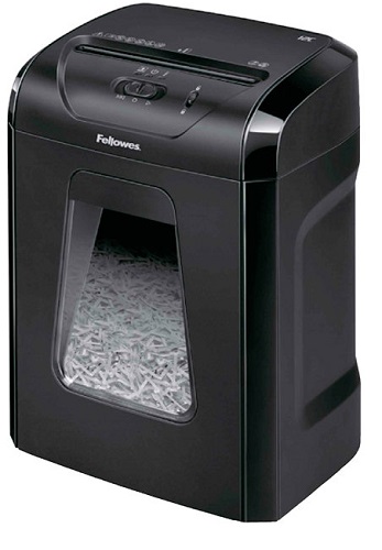 

Шредер FELLOWES PowerShred 12C, секретность P-4, фрагменты, объем 18 л, кол-во листов до 12 шт., скобы, карты (FS-71201), 12C