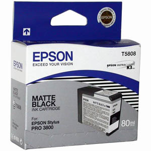Картридж Epson T5808 (C13T580800), матовый черный, 80 мл