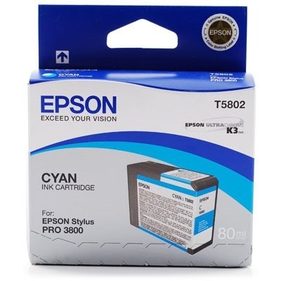 

Картридж струйный Epson T5802 (C13T580200), голубой, оригинальный, объем 80 мл для Epson Epson Stylus Pro 3800 / 3880 / 3880 Design Edition, T5802