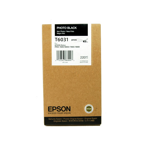 Картридж Epson T6031 (C13T603100), черный, 220 мл