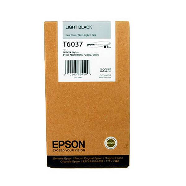 Картридж Epson T6037 (C13T603700), серый, 220 мл