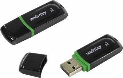 

Флешка 8Gb USB 2.0 SmartBuy Paean, черный (SB8GBPN-K), Paean