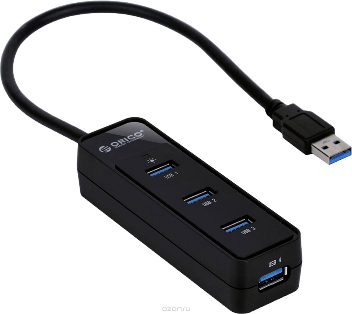 Концентратор Orico W5PH4-U3, 4xUSB 3.0, черный - фото 1