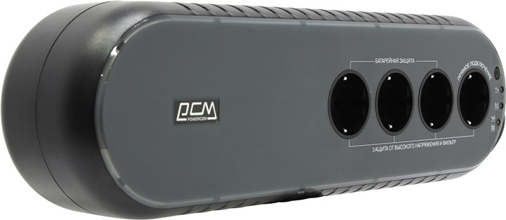 ИБП Powercom WOW UPS, 850 VA, 425 Вт, черный
