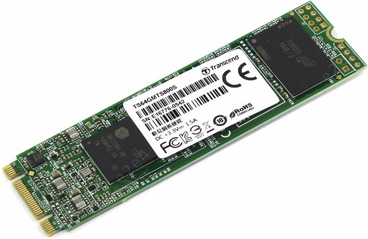 

Твердотельный накопитель (SSD) Transcend 64Gb MTS800, 2280, M.2 (TS64GMTS800S)