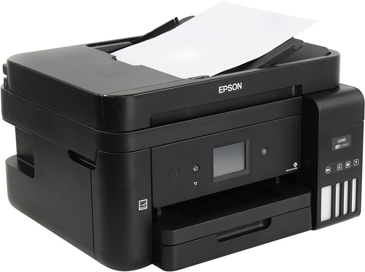 

МФУ струйный Epson L6190, A4, цветной, 15стр/мин (A4 ч/б), 8стр/мин (A4 цв.), 4800x1200dpi, дуплекс, АПД-30 листов, факс, СНПЧ, сетевой, Wi-Fi, USB (C11CG19404), L6190,