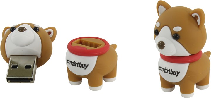 

Флешка 16Gb USB 2.0 SmartBuy Wild series Akita Dog, белый/коричневый (SB16GBAkitaW), Wild series Akita Dog