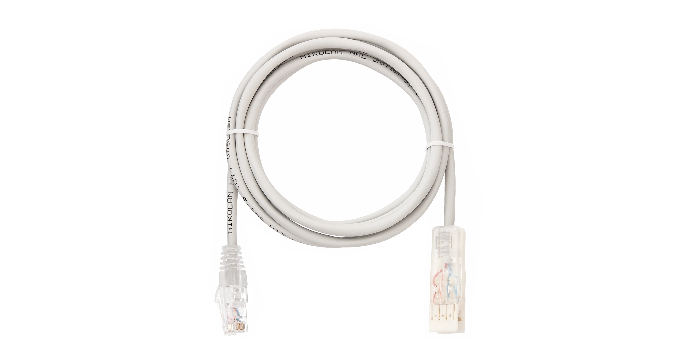 Патч-корд UTP кат.5e, 5м, RJ45-110, серый, CU, NIKOMAX (NMC-PC2UD05E-050-GY)