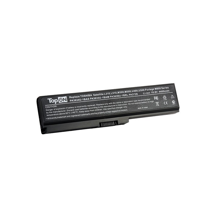 

Аккумуляторная батарея TopON для Toshiba Satellite Pro A660/C645/L310/M300/T110, Equium U400-Series, PA3634U-1BAS/PA3635U-1BAM, 10.8V 4400mAh (TOP-PA3634), Черный, TOP-PA3634