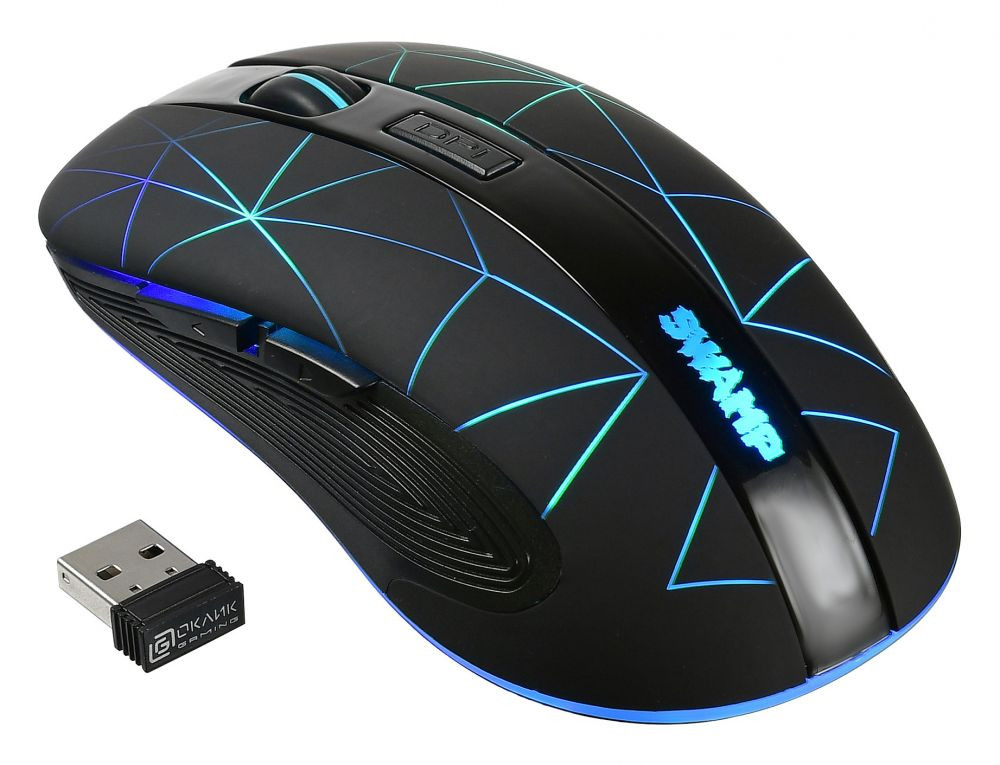 

Мышь проводная Oklick 975GW SWAMP, 2400dpi, оптическая светодиодная, USB, черный, 975GW SWAMP