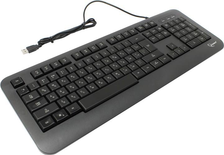 Клавиатура проводная Gembird KB-230L, мембранная, подсветка, USB, черный