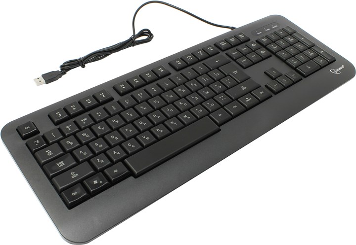 

Клавиатура проводная Gembird KB-230L, мембранная, подсветка, USB, черный, KB-230L
