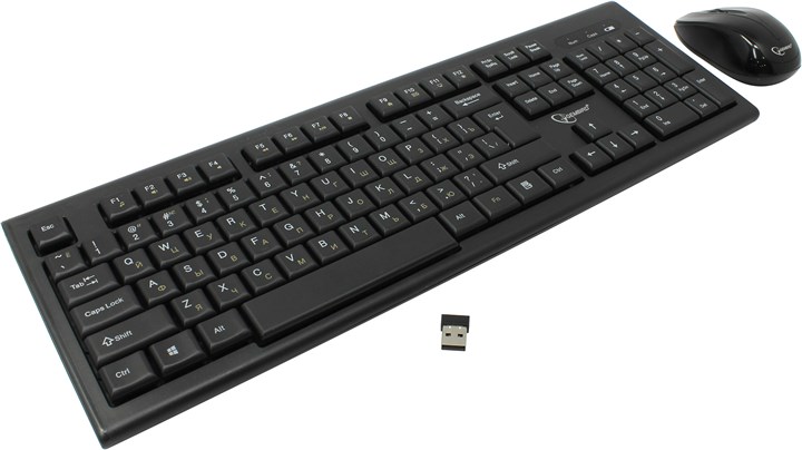 Клавиатура + мышь Gembird KBS-8002, беспроводная, USB, черный