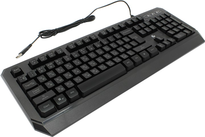 

Клавиатура проводная Gembird KB-G20L, мембранная, подсветка, USB, черный, KB-G20L