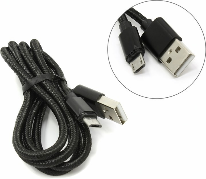 

Кабель USB2.0-MicroUSB, Jet.A, 1m, черный, в оплётке (JA-DC21)