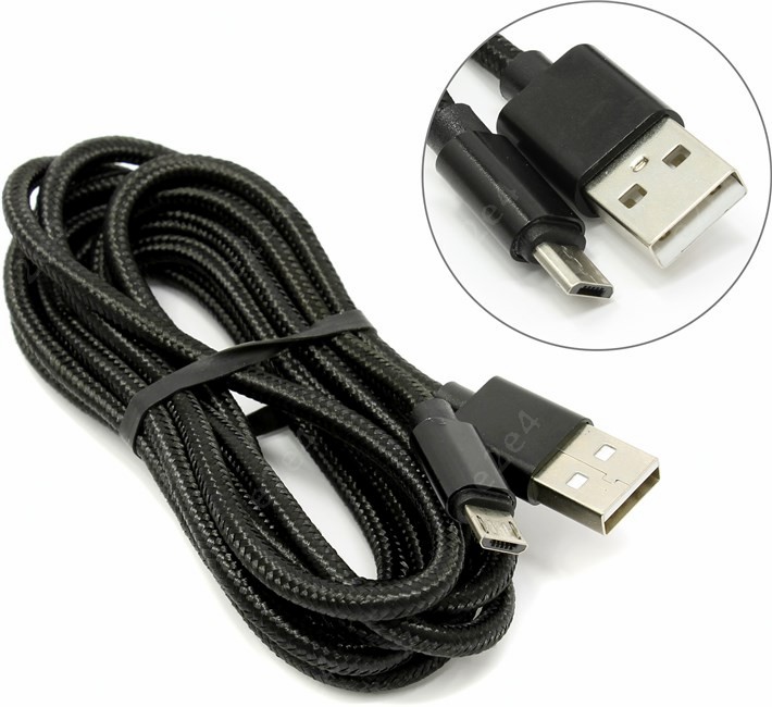 

Кабель USB2.0-microUSB , Jet.A, 2m, черный, в оплётке (JA-DC22)