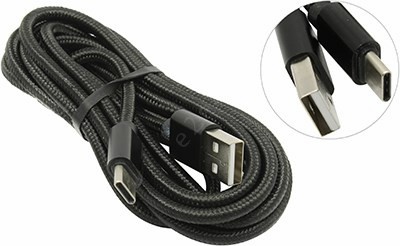

Кабель USB2.0-USBType-C, Jet.A, в оплётке, 2м, черный (JA-DC32)
