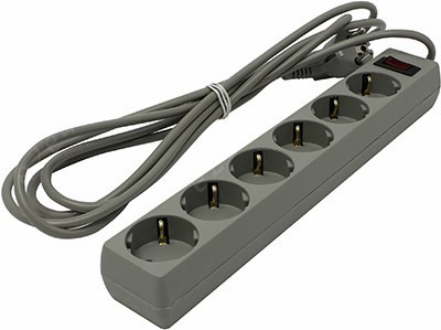 Сетевой фильтр ExeGate SP-6-3G, 6-розеток, 3 м, серый