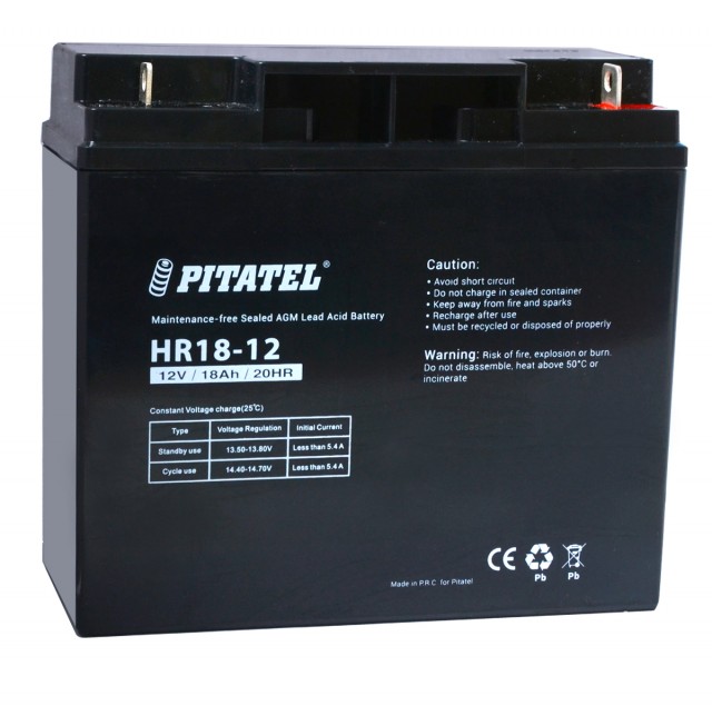

Аккумуляторная батарея для ИБП Pitatel HR18-12, 12V, 18Ah (HR18-12), HR18-12